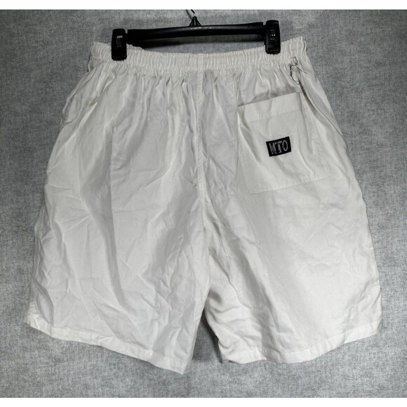 NWT MTO Men’s Shorts White Size M/L Cotton Pockets Drawstring Waist Y2K - Picture 4 of 8